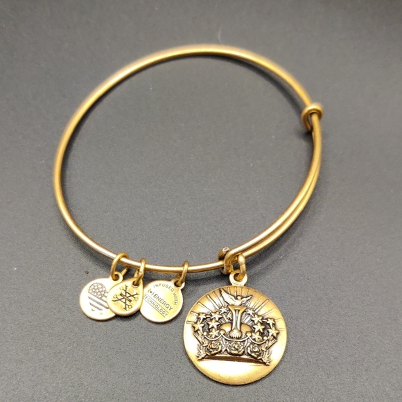 Alex and Ani "Queen’s Crown" (2016) Braclet Rafaelian Gold Finish - Picture 1 of 5